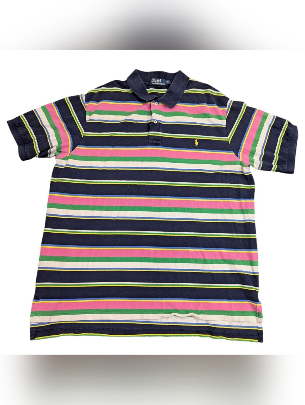 Polo Ralph Lauren Y2K 3XLT Short Sleeve Stripe Polo Preppy Office Attire